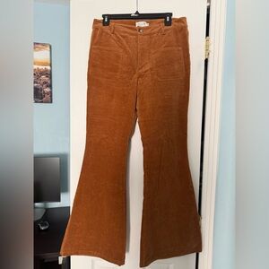 Molly Bracken Rust Corduroy Flare Pants